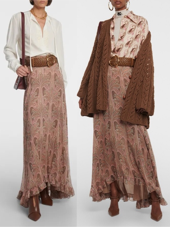 Etro Dresses & Skirts - Etro Printed Silk Paisley High-Low Maxi Skirt IT 44 US 8 NWT